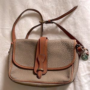 Dooney & Bourke All Weather Leather Essex leather handbag, tan & taupe leather